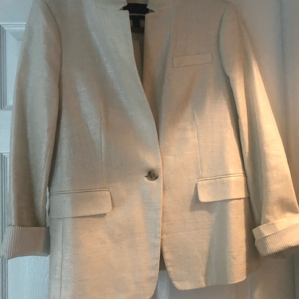 Jcrew off white/metallic “Regent” blazer